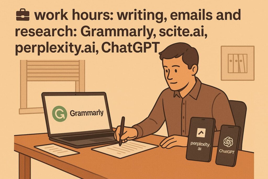 work hours : writing, emails and research AI tools for daily life