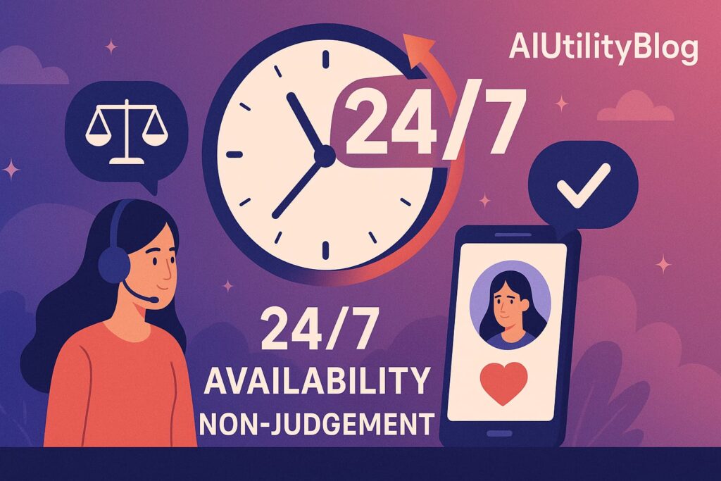 24/7 Availability and Non-judgment AI Tools for Mental Health