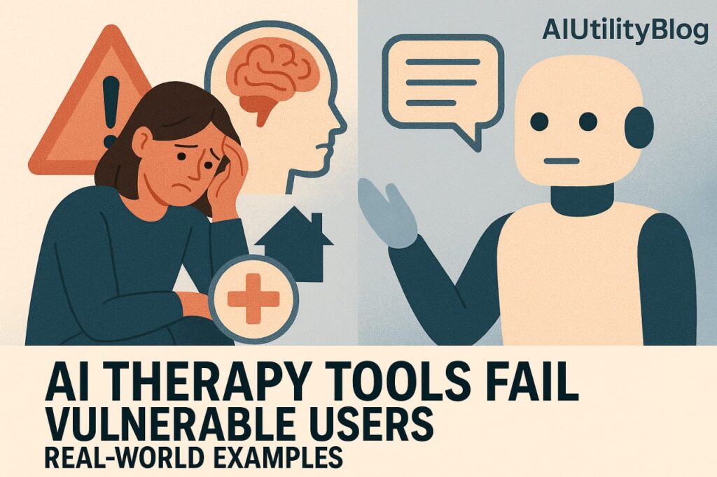 AI Therapy tools fail Vulnerable user Therapy Bots