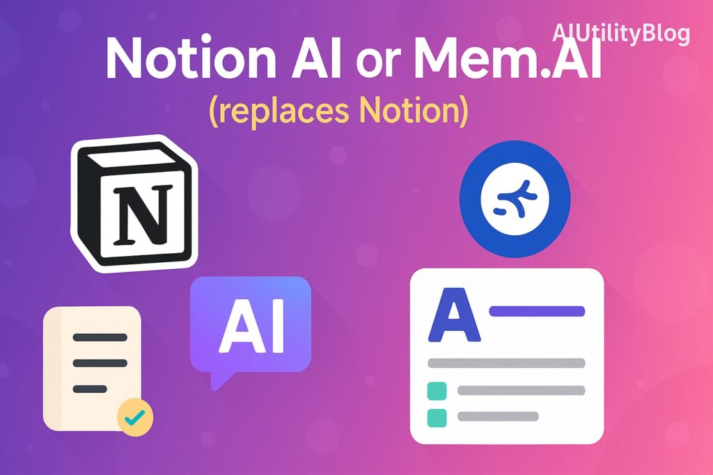 Notion AI or Mem ai in productivity tool